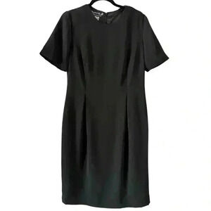 Vintage Hampton Dress Co. Black Sheath Dress Size 10 90s LBD Back Zip
